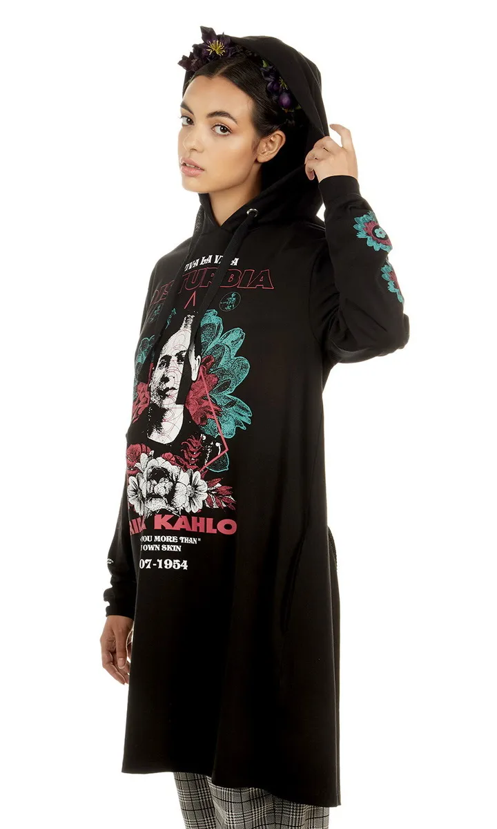 hoodie women's - Frida Longline - DISTURBIA - FKDM05  -  Metal-shop