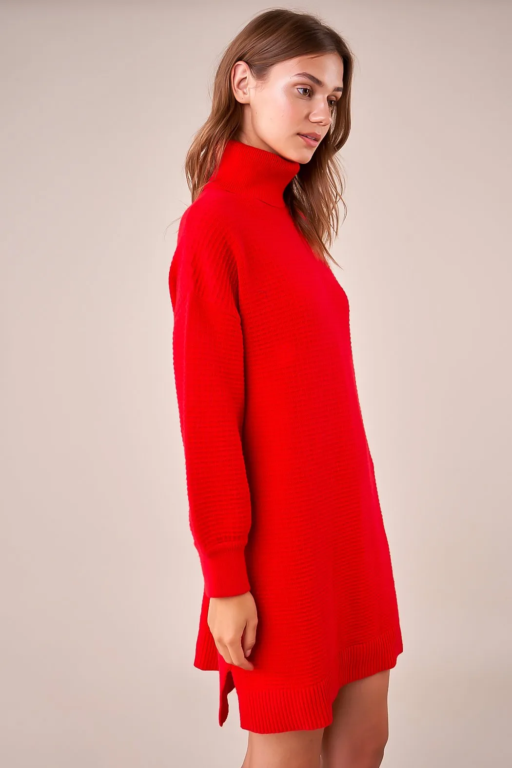 Hot Choc Oversized Turtleneck Sweater Dress