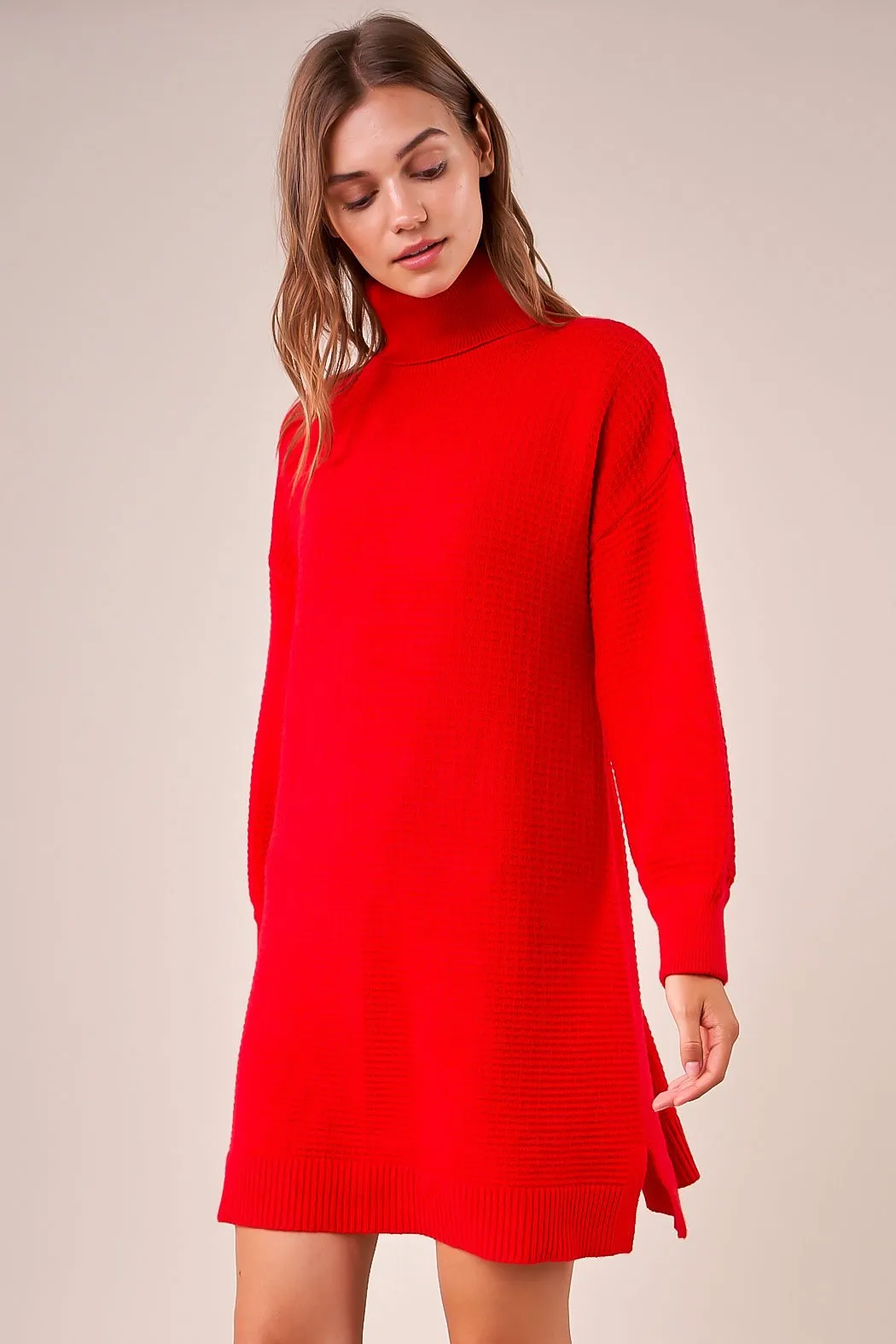 Hot Choc Oversized Turtleneck Sweater Dress