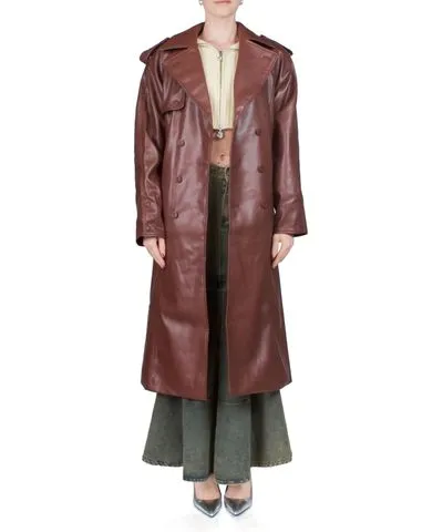 House of Sunny Montague Trench Coat In Chestnut