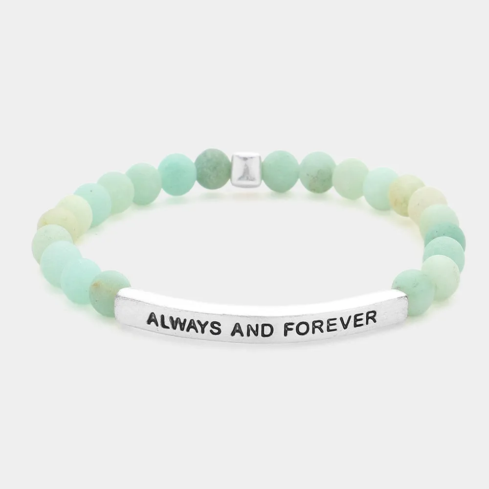 iLLASPARKZ Always And Forever Message Natural Stone Stretch Bracelet