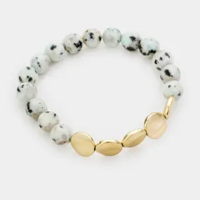 iLLASPARKZ Semi Precious Stone Beaded Metal Mixed Bracelet