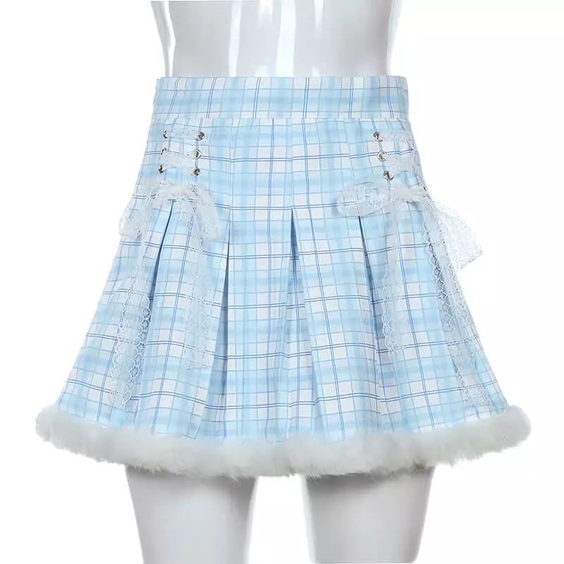 Ins Spice Girl wool stitched Pink Plaid pleated skirt BY4088