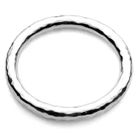 Iron Clay Beaten Tube Bangle, Sterling silver