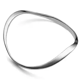 Iron Clay Sterling Silver Wavy Bangle