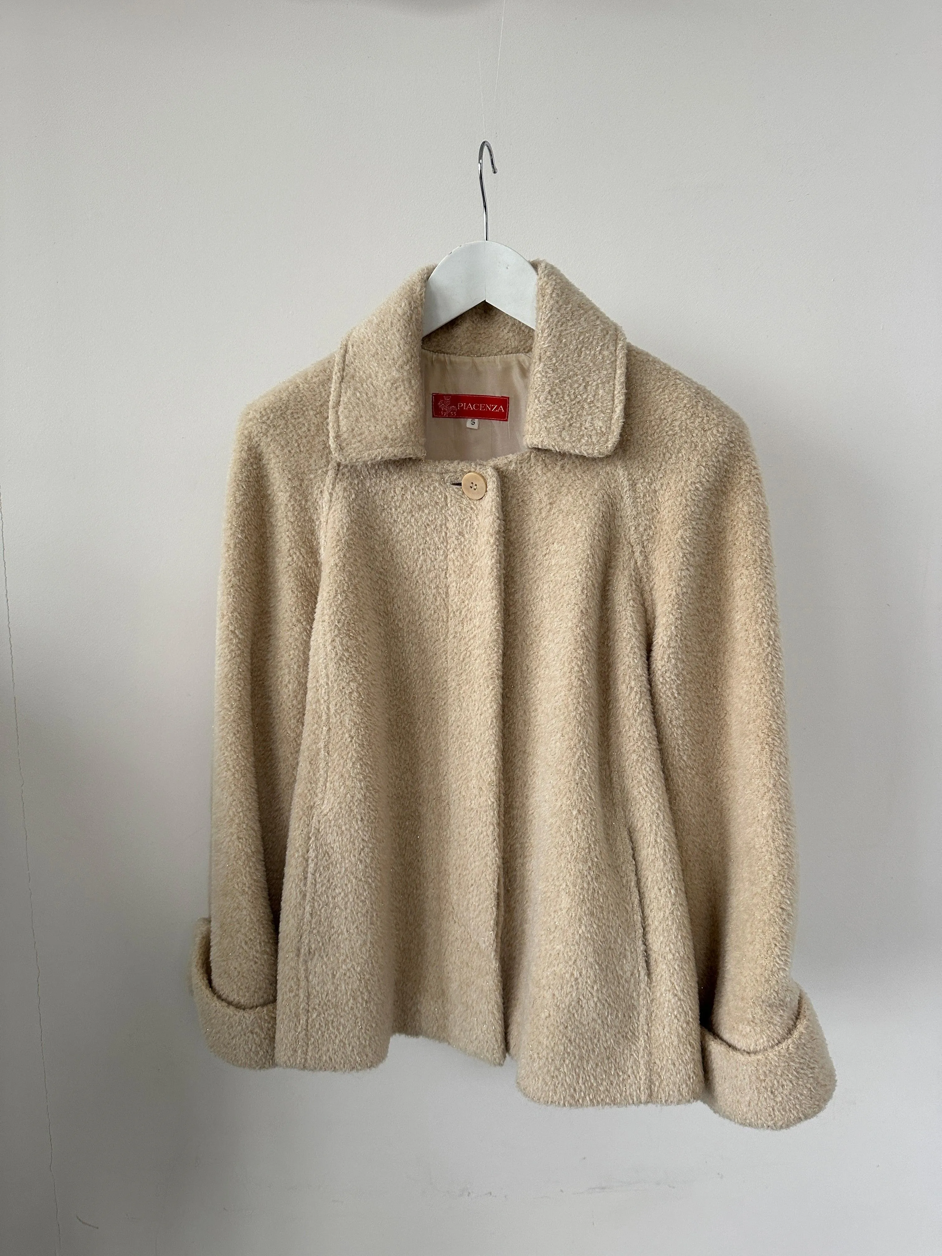 Italian Vintage Wool Mohair Glitter Swing Jacket - S