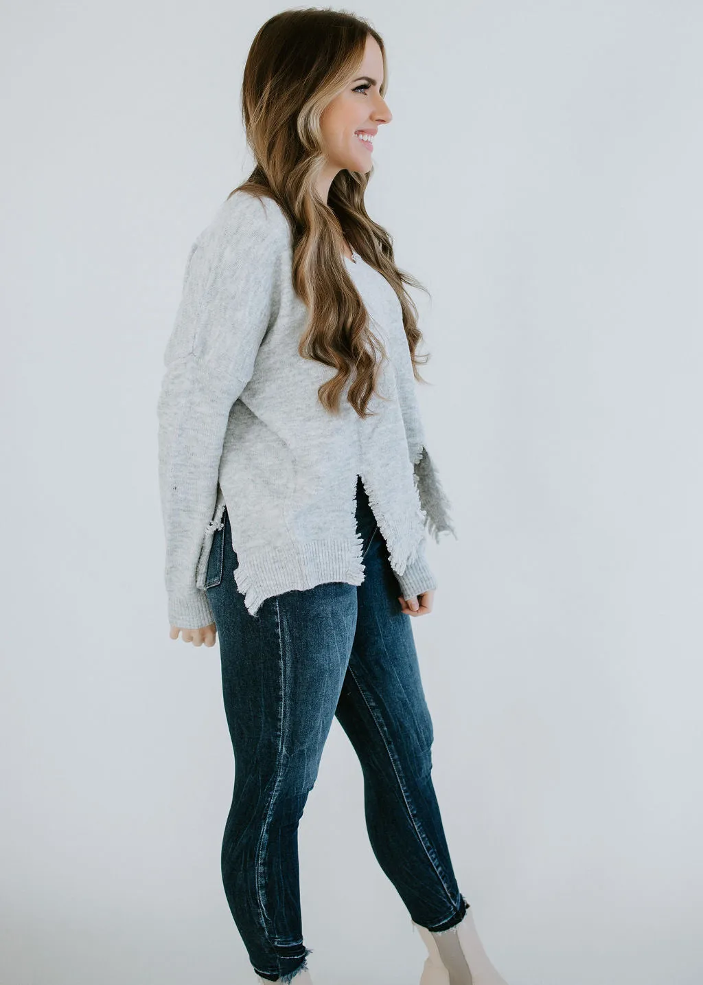 Izzy Distressed Hem Sweater FINAL SALE