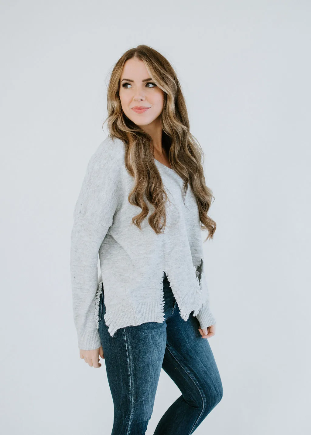 Izzy Distressed Hem Sweater FINAL SALE