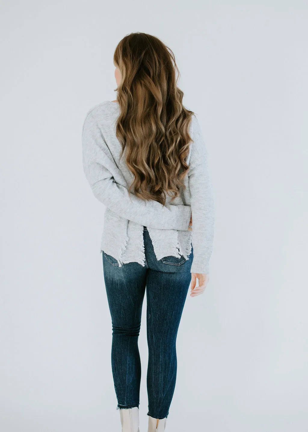 Izzy Distressed Hem Sweater FINAL SALE