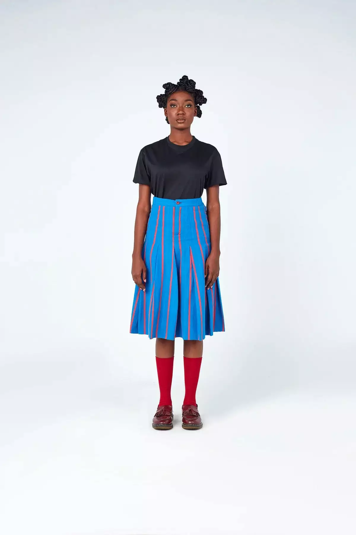 Izzy I High Waist Unisex Skirt - Blue/Red