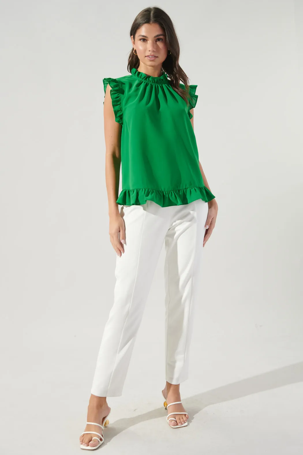 Jacie Ruffle Back Cutout Blouse