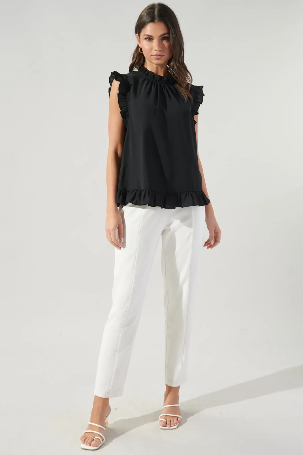 Jacie Ruffle Back Cutout Blouse