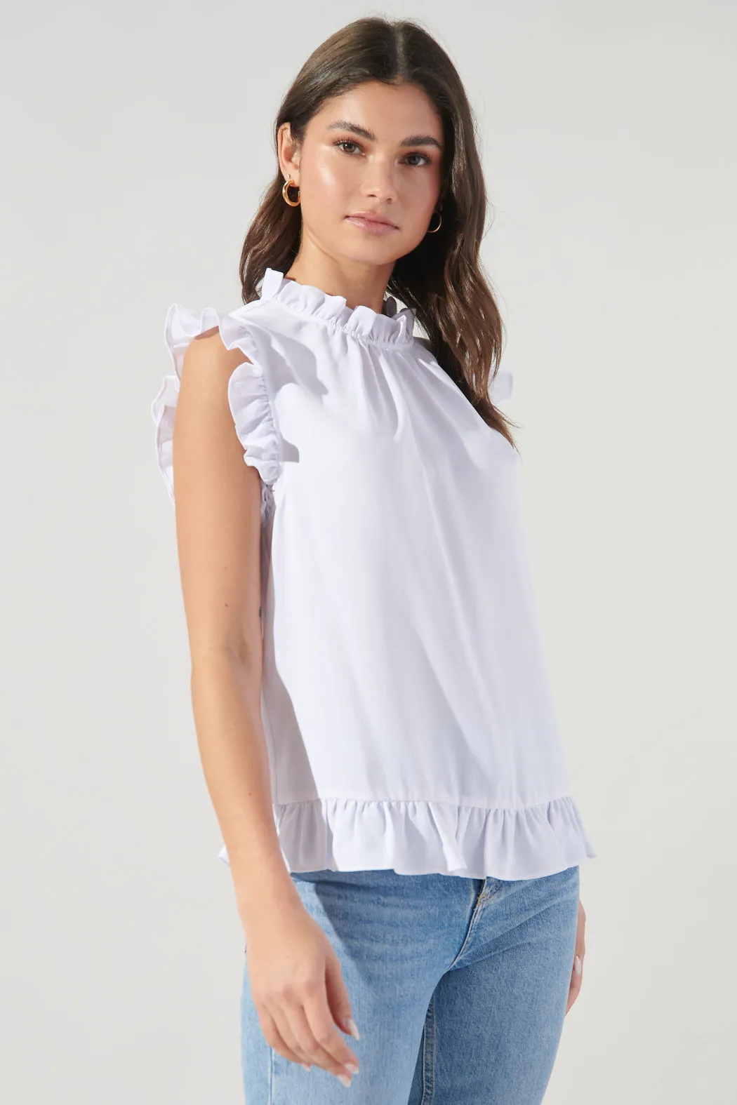 Jacie Ruffle Back Cutout Blouse