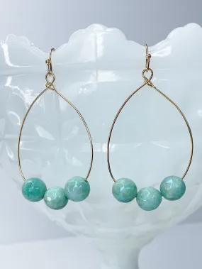 Jax Triple Stone Earring-Minty