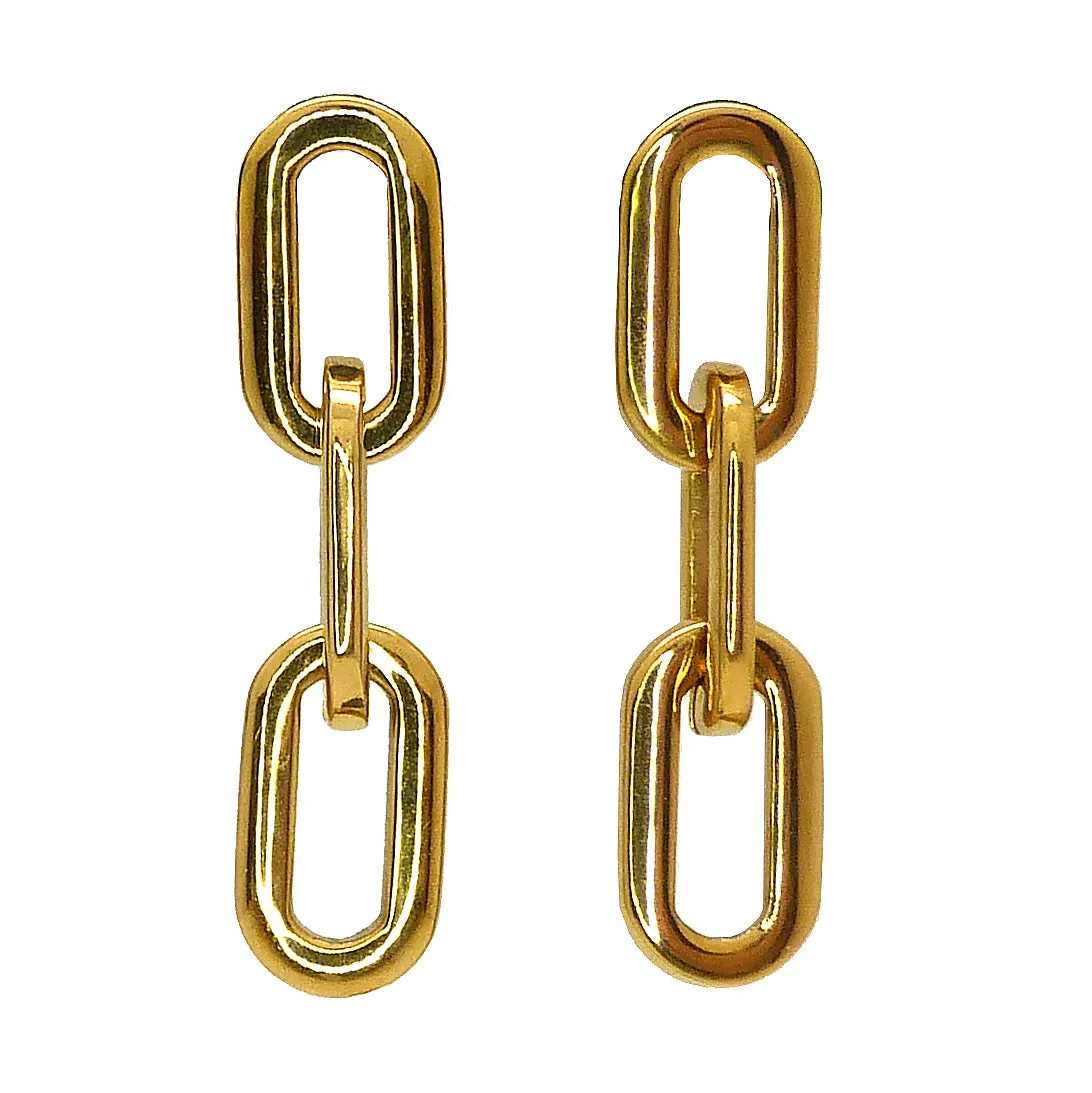 Jenna Link Paperclip 18K Gold Link Earrings by Sahira