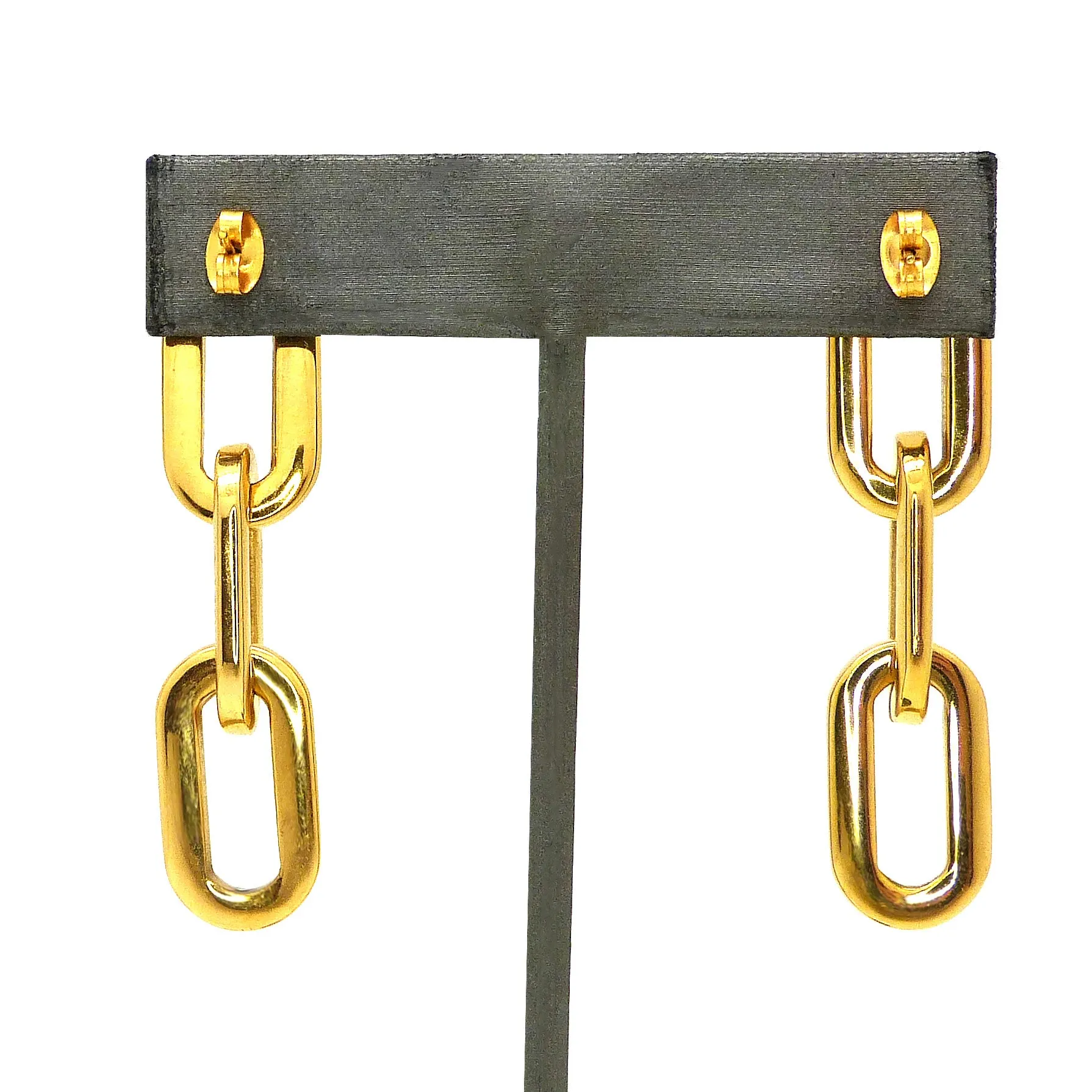 Jenna Link Paperclip 18K Gold Link Earrings by Sahira