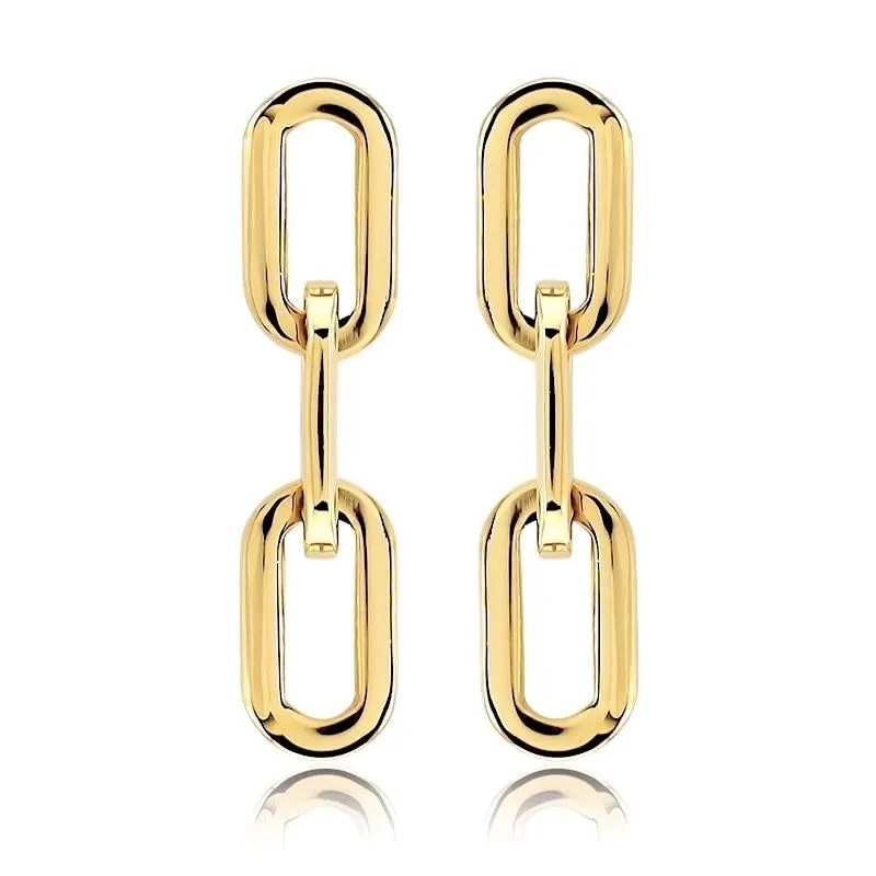 Jenna Link Paperclip 18K Gold Link Earrings by Sahira