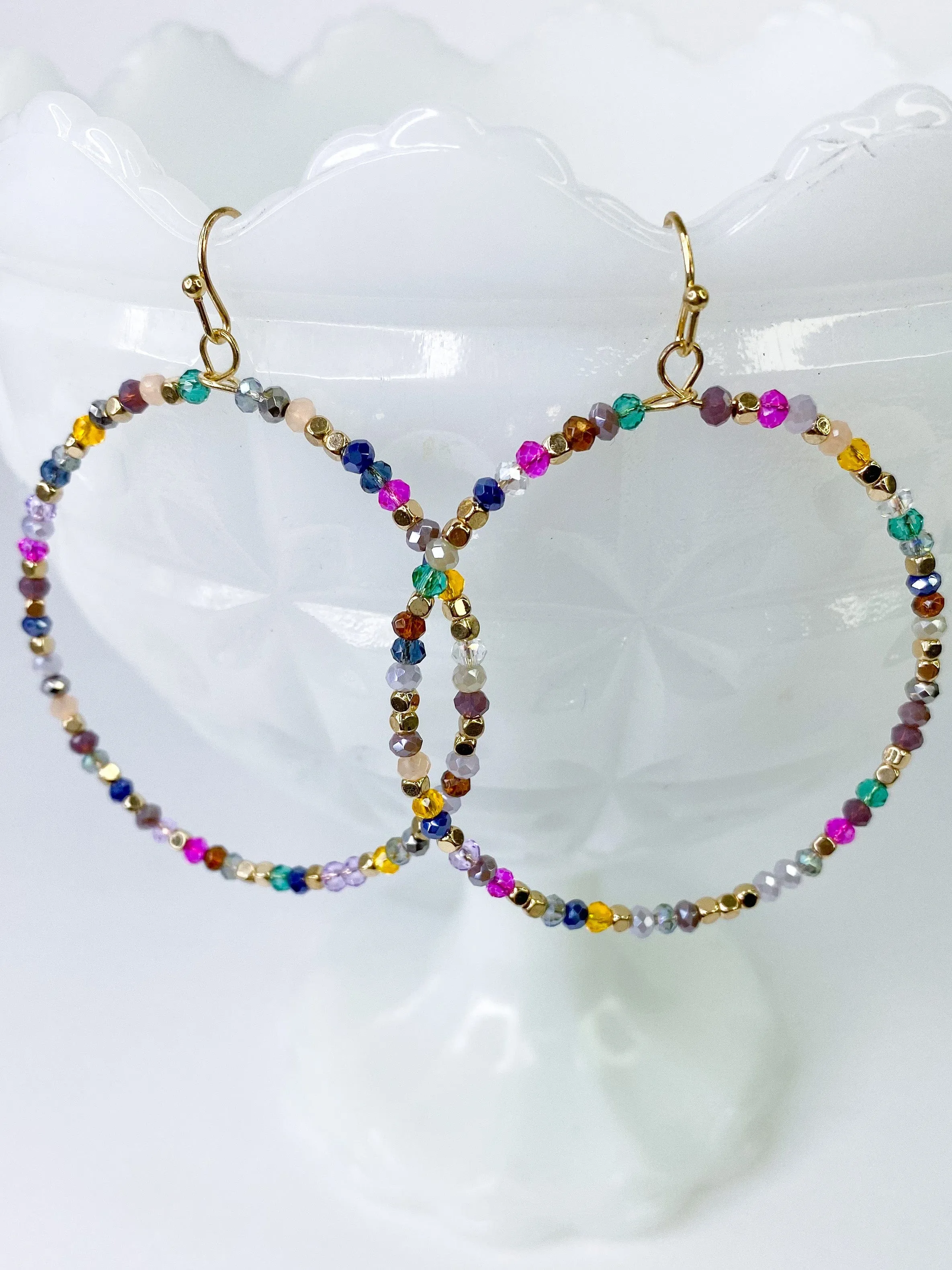 Jewel Tone Beaded Earring