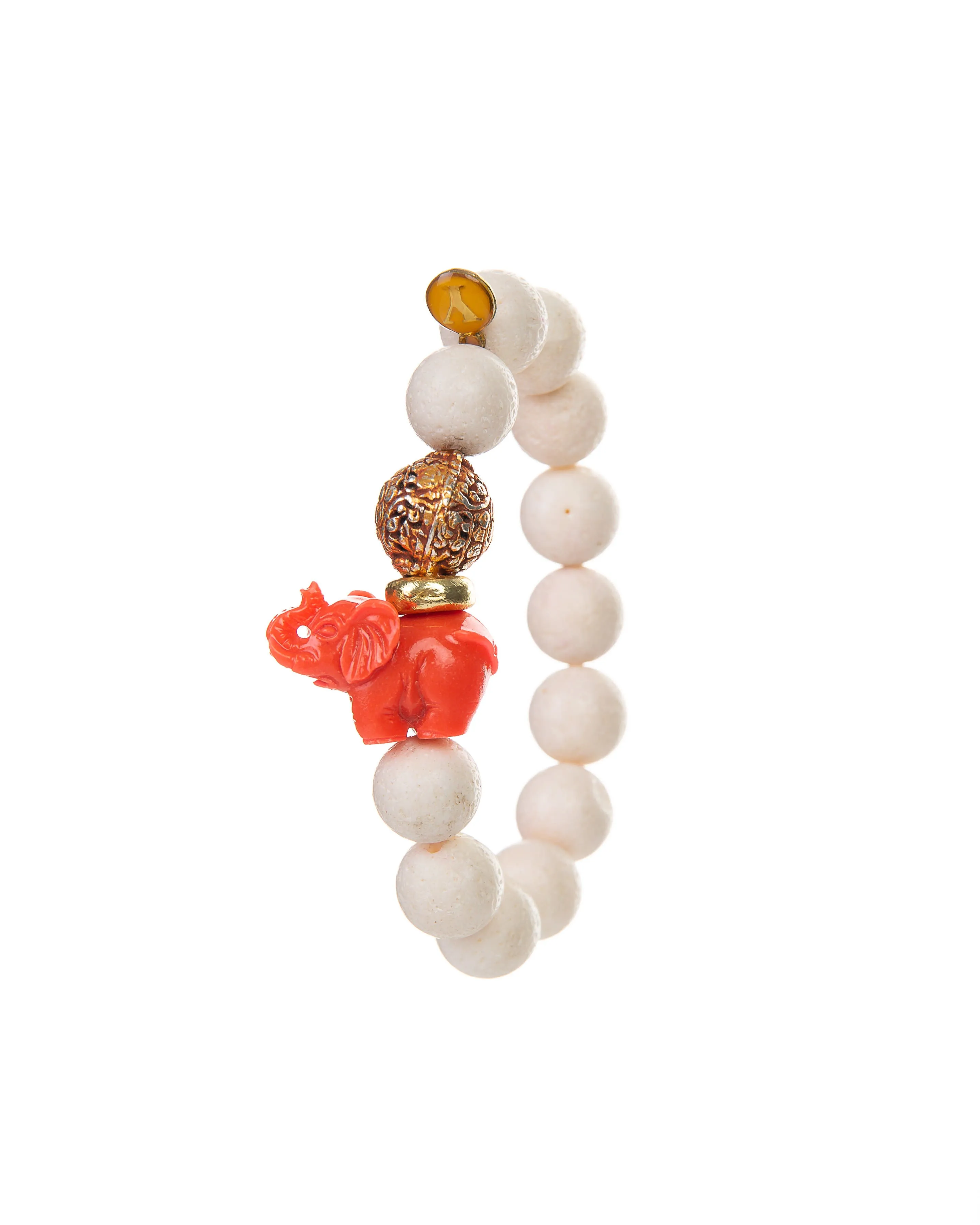 Joy Bracelet (White Lava Elephant Bracelet)