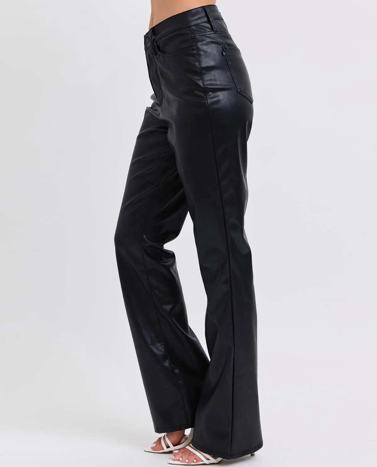 Judy Blue Plus High Waist Faux Leather Bootcut Pant