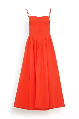 Kittiya Sleeveless Midi Dress in Flame