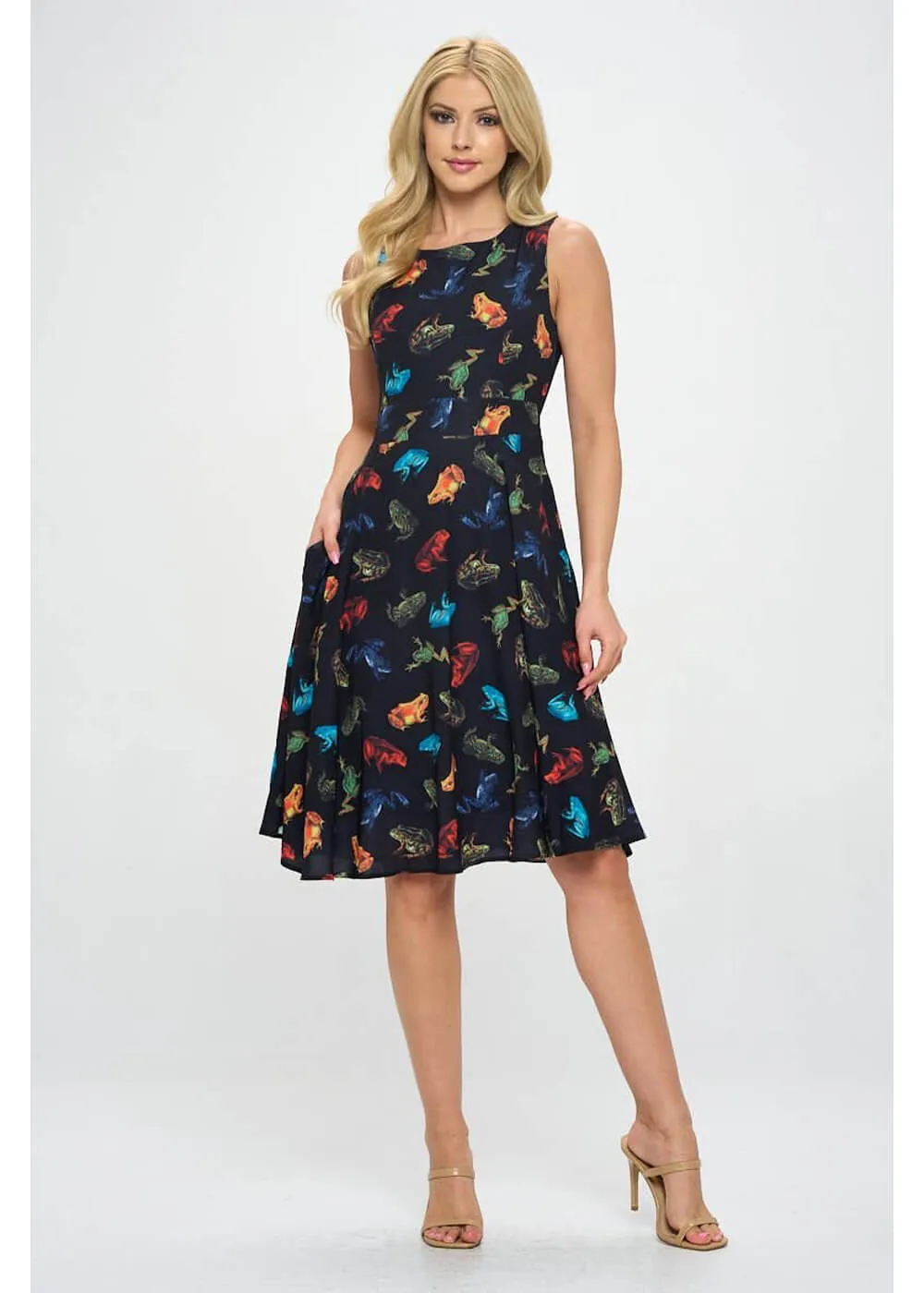 LA Soul Ivy Frogs A-Line Dress Black