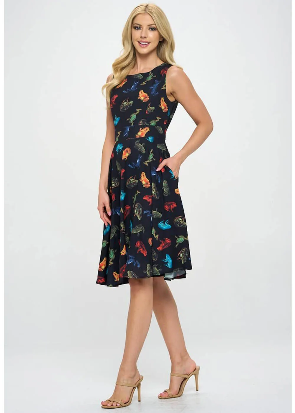 LA Soul Ivy Frogs A-Line Dress Black