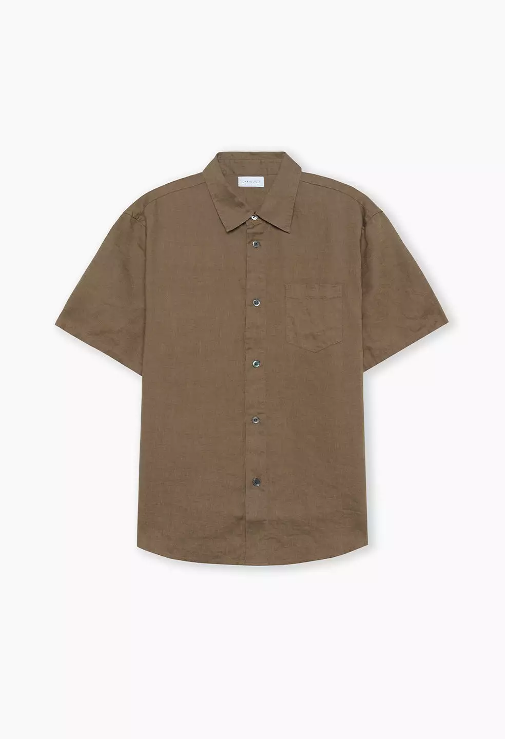 Linen SS Cloak Button Up / Brown