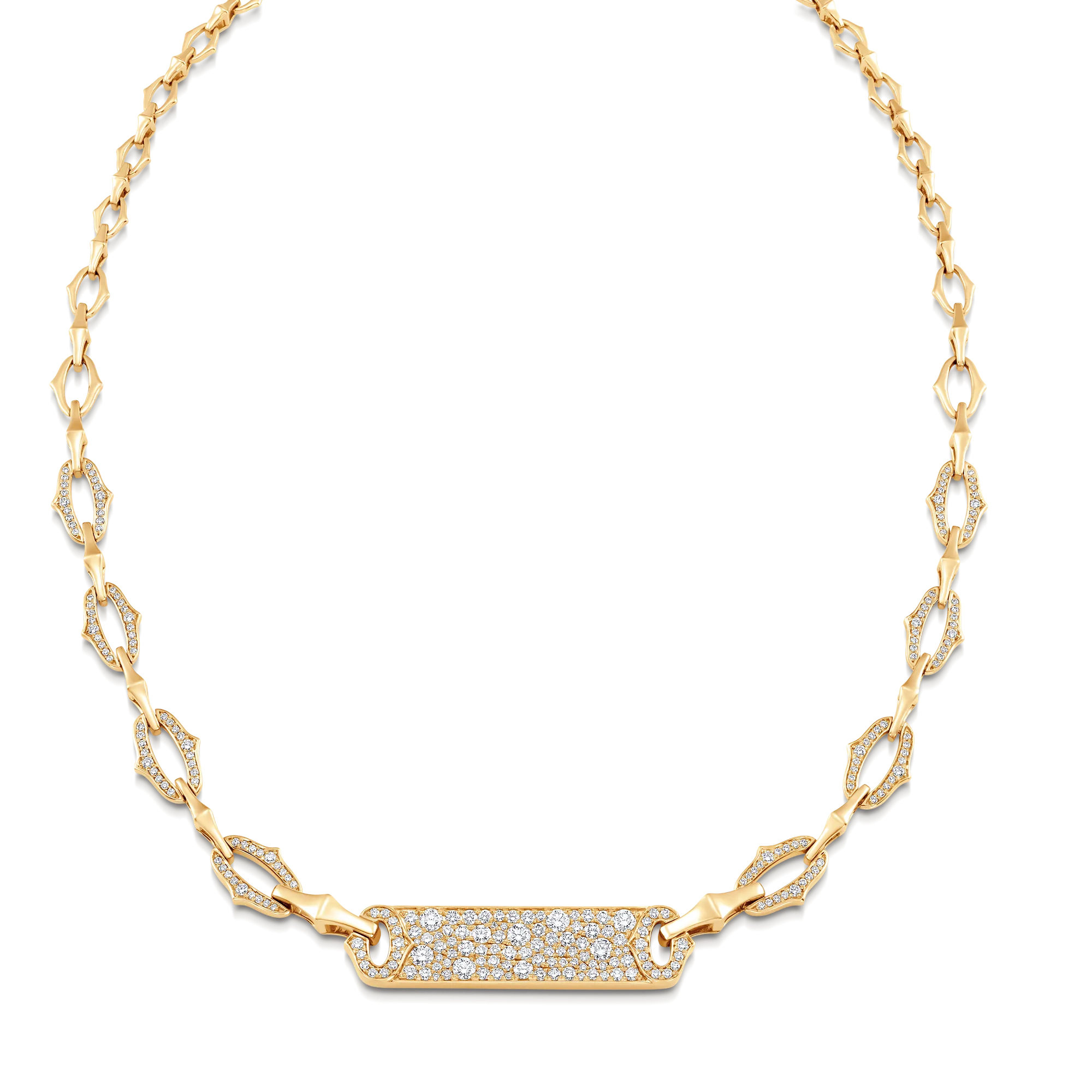 Lucia Pave Diamond Bar Tag Necklace