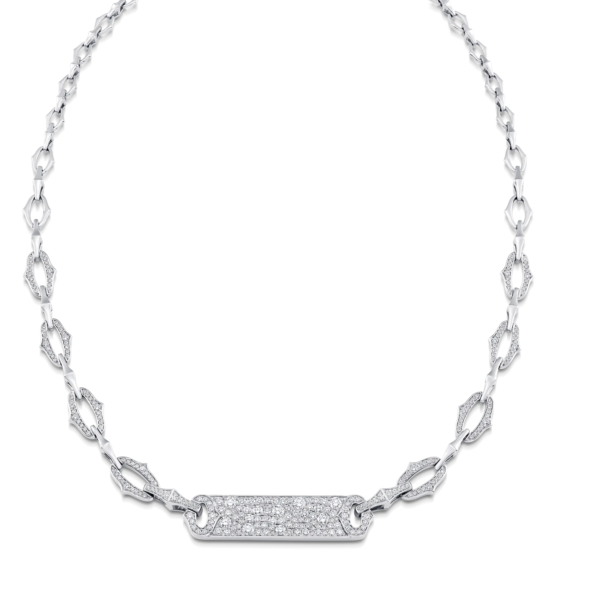 Lucia Pave Diamond Bar Tag Necklace