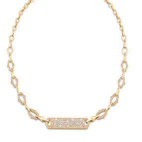 Lucia Pave Diamond Bar Tag Necklace