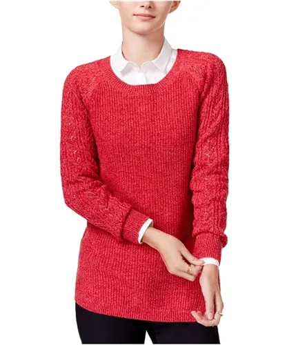 Maison Jules Womens Solid Cable Knit Pullover Sweater