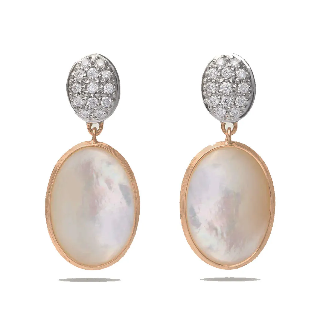 Marco Bicego Siviglia 18K Yellow Gold Mother of Pearl & Diamond Drop Earrings