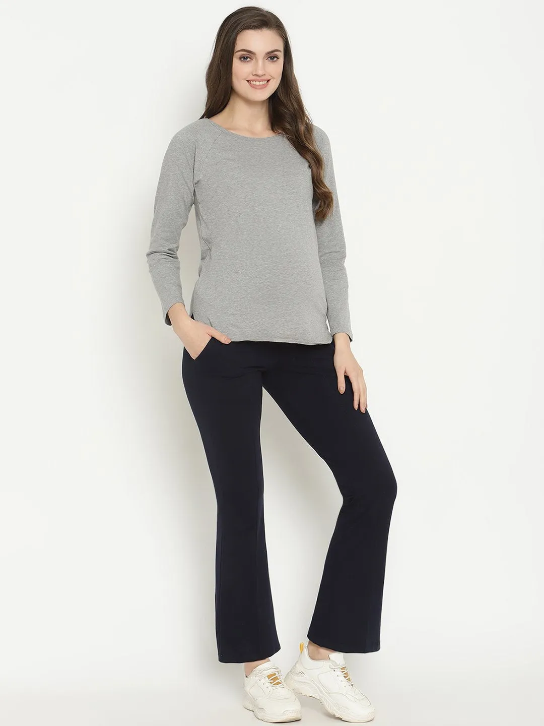 Maternity Bootcut Pants- Winter (French Terry Lined)