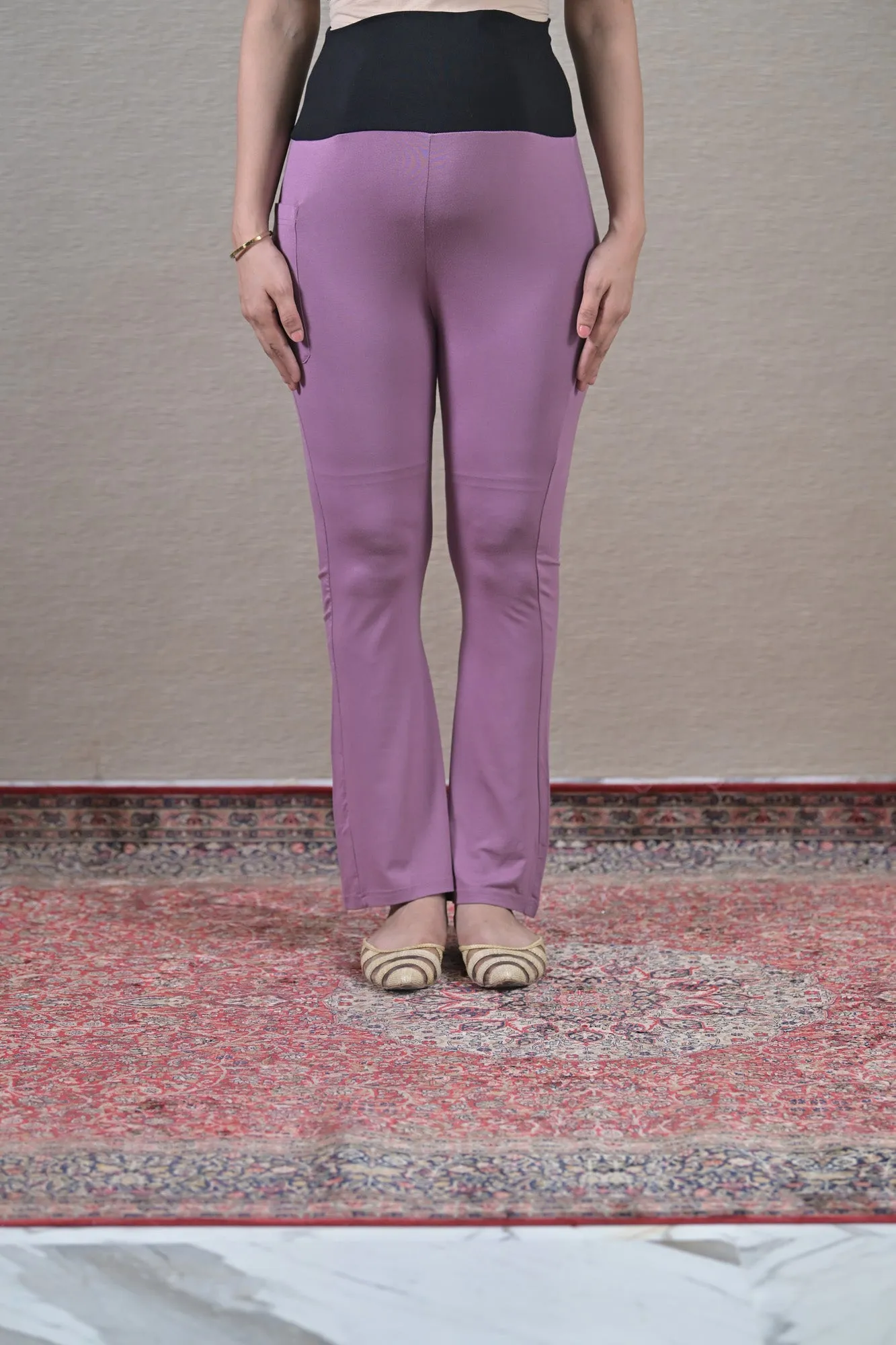 Mauve Over The Bump Super Soft Pant (BAMBOO LYCRA - BOOTCUT FIT)