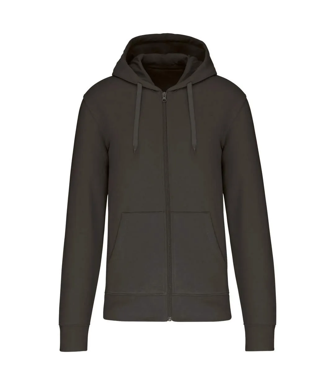 Mens eco friendly full zip hoodie dark grey Kariban