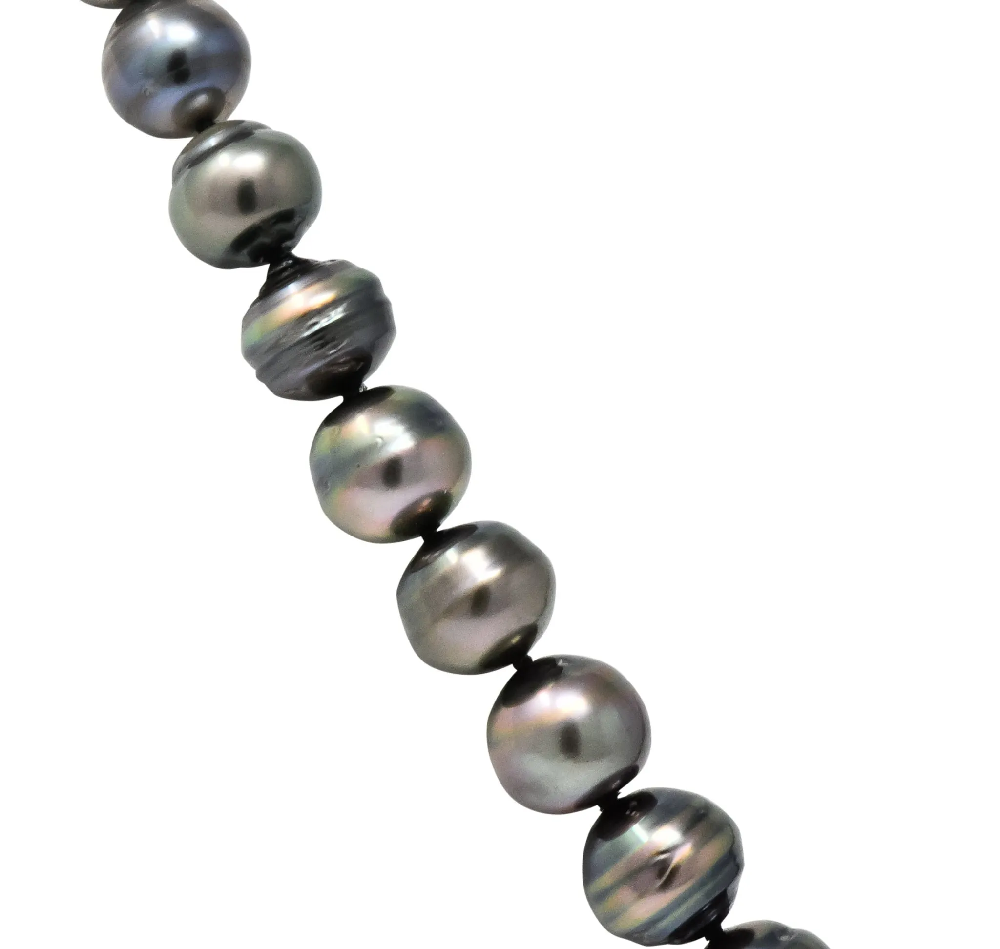 Mikimoto Contemporary Black Tahitian South Sea Pearl 18 Karat Gold Necklace