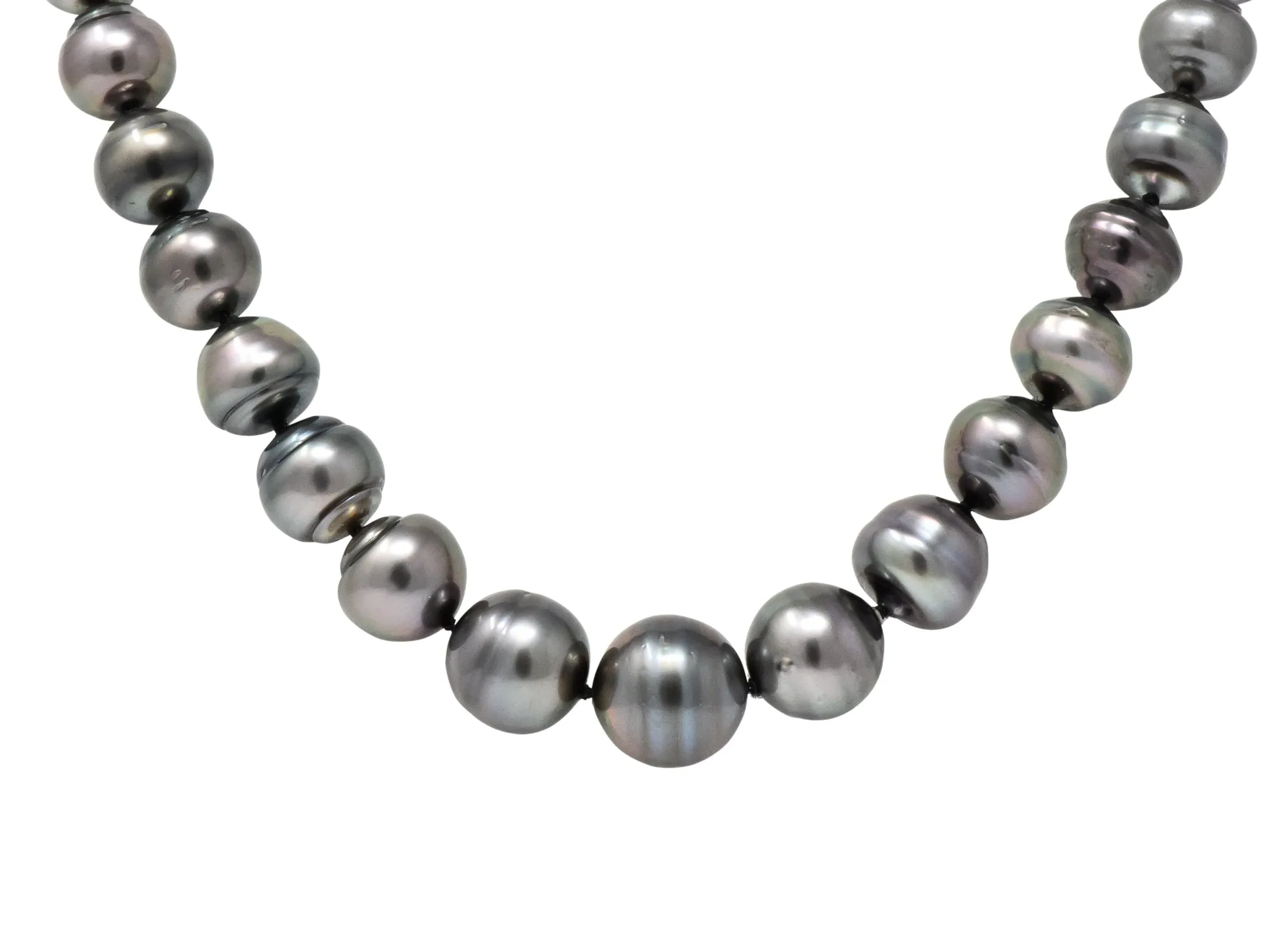 Mikimoto Contemporary Black Tahitian South Sea Pearl 18 Karat Gold Necklace