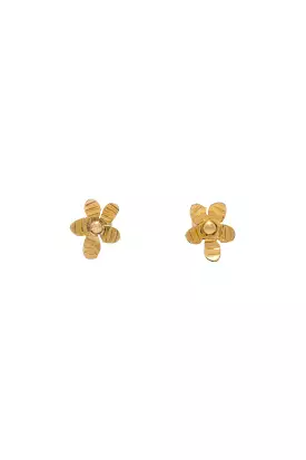 Mini Flower Stud Earring - Brass