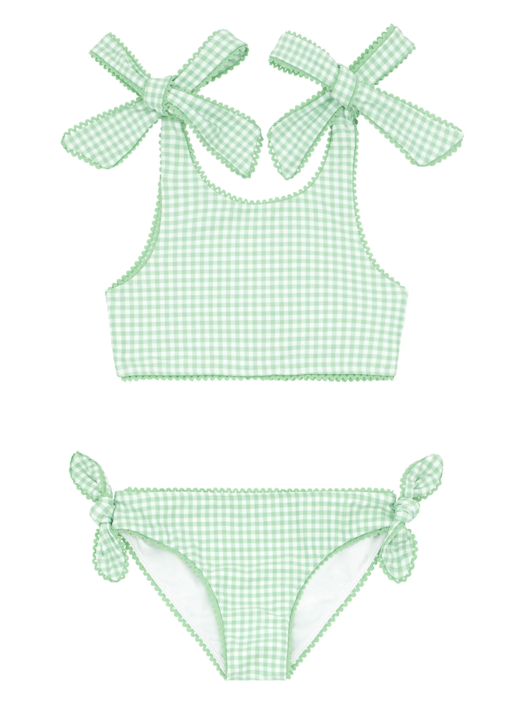 Minnow - Girls Palm Gingham Tie Knot Bikini