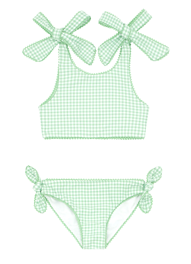 Minnow - Girls Palm Gingham Tie Knot Bikini