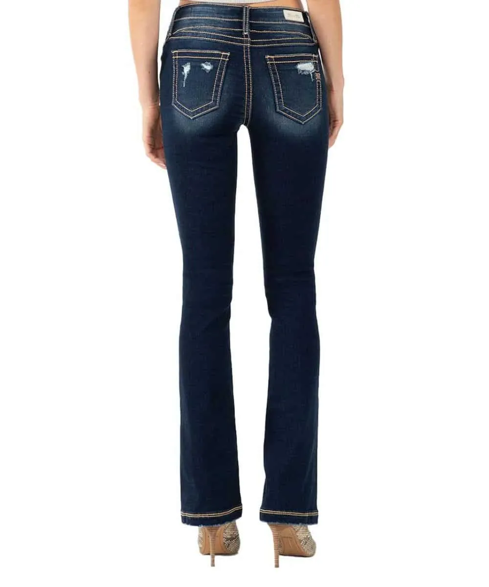 Miss Me Women's Mid Rise Bootcut Jean