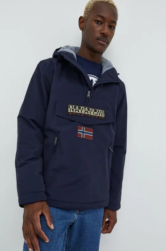 Napapijri jacket men's navy blue color