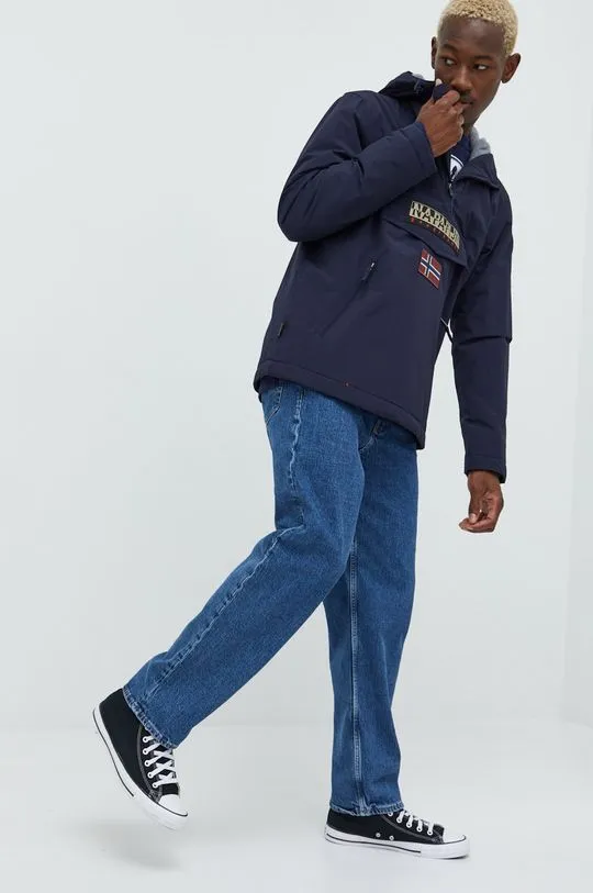 Napapijri jacket men's navy blue color