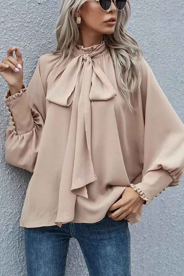 Not Ready for It Tie Neck Blouse