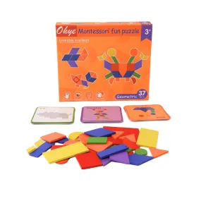 Ohye Montessori Geometric Puzzle, 37 Pieces Tangram Puzzle