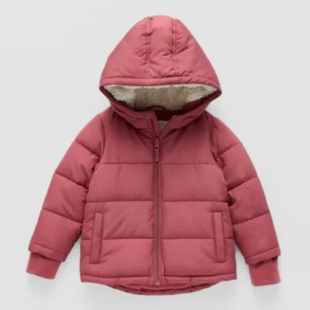 Okie Dokie Baby & Toddler Girls Hooded Heavyweight Puffer Jacket