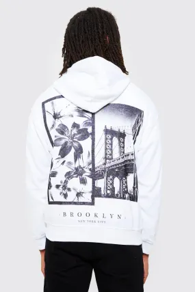 Oversized Photographic Brooklyn Print Hoodie | boohooMAN UK