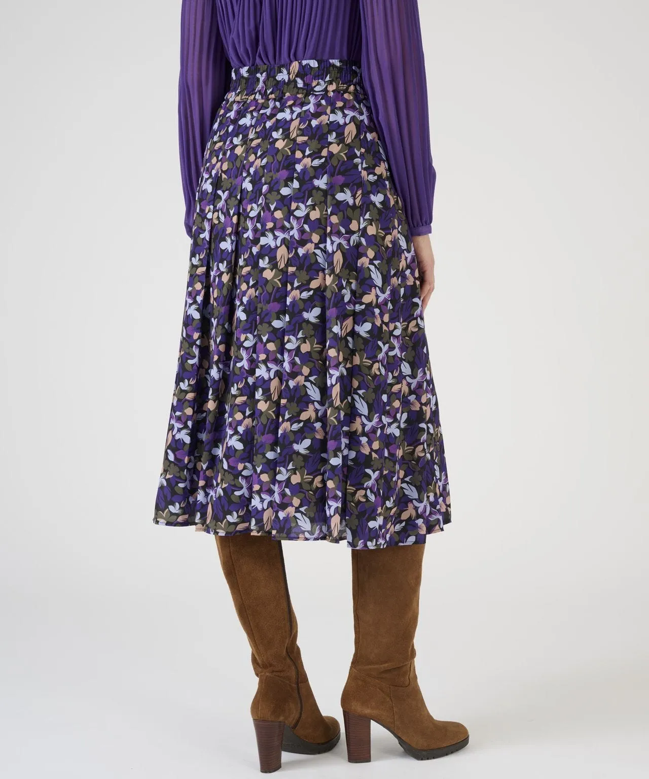 Paisley Print Pleated Skirt