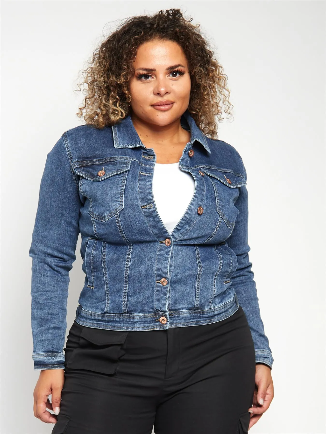 Plus Size Vintage Blue Denim Jacket, UK Sizes 12 to 20